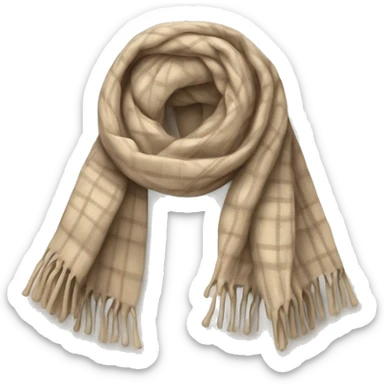 plaided beige winter scarf sticker