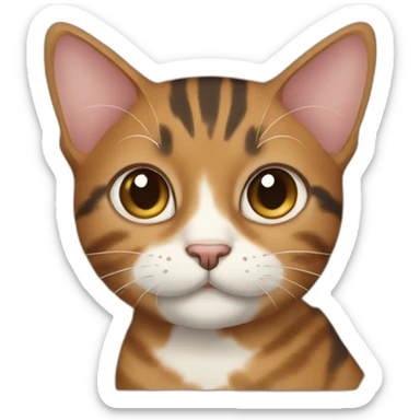 brown and tan calico tabby cat sticker