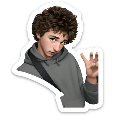 realistic portrait of a boy sticker