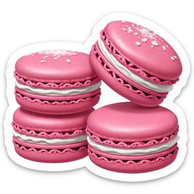 Macarons gâteaux framboise sticker