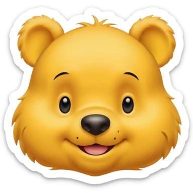 make a cute winee the pooh emoji only one pair of eye brows and only the face no body and no shirt and no being naked sticker