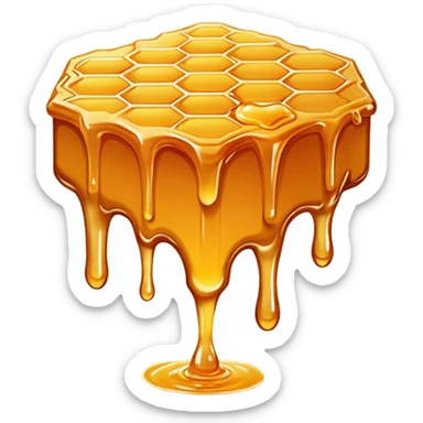 a piece of honeycomb dripping honey sticker