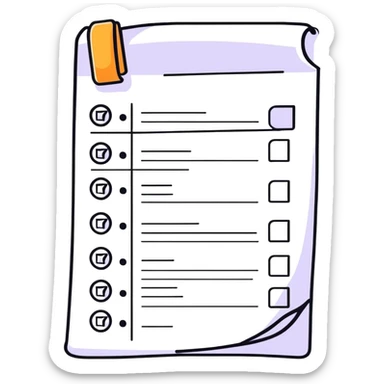 to-do list with all tasks checked off, completed checklist sticker