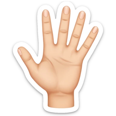 A hand with five fingers raises its  three fingers  sticker