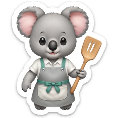 Koala wearing a apron sticker