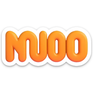 label with the word 'nuevo' in 3D, rounded edges, volume effect, light colors, transparent background sticker