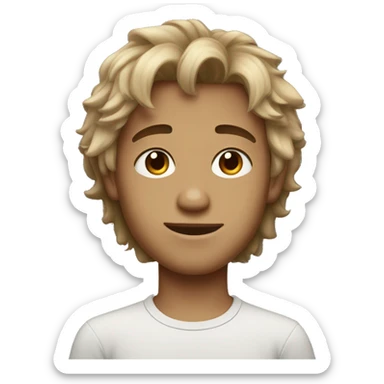 boy with messy medium length hair and lightly tan skin sticker