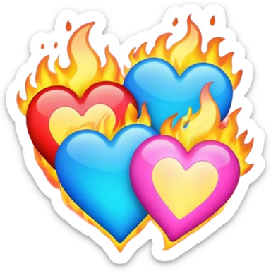Make flaming hearts in all colours but heart would be separate nature sticker