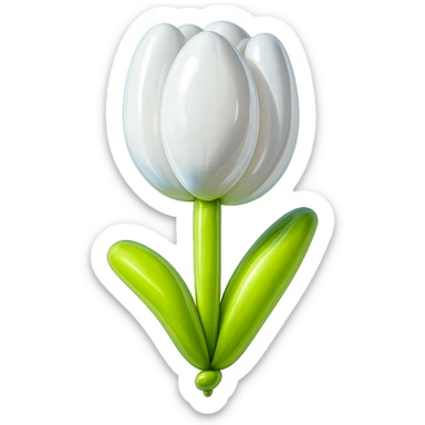 white tulip balloon style sticker