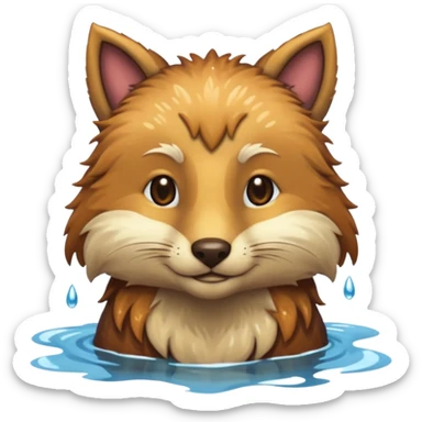 medieval animal in the lake sticker