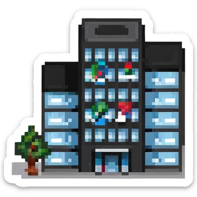 business company office building with logo sticker