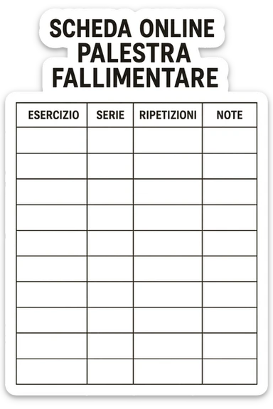Scheda online palestra fallimentare  foglio in italiano sticker