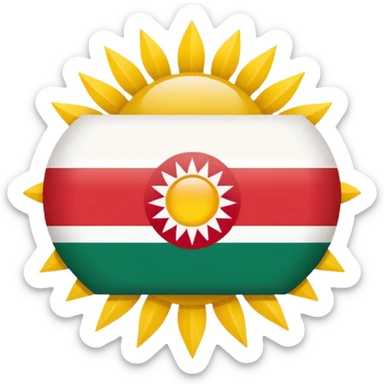Take the Hungary flag and add a yellow sun in the middle center sticker