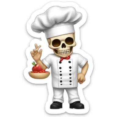Skull Chef Kiss with Italian hand sticker