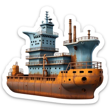 oil ship sticker