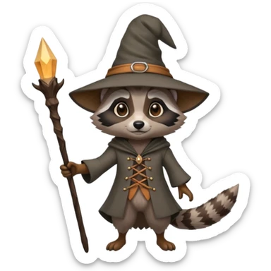 raccoon witch anthro sticker