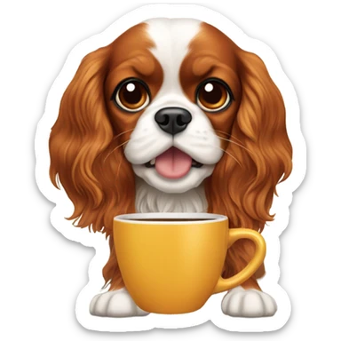 Cavalier with coffee sticker
