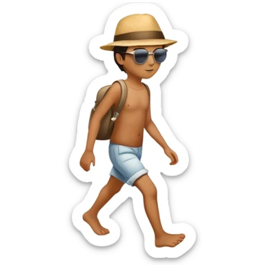 A quiet beach Two sets of footprints—one small, the other larger childhood self and inner child sticker