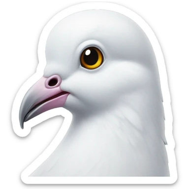 White Jacobin pigeon sticker