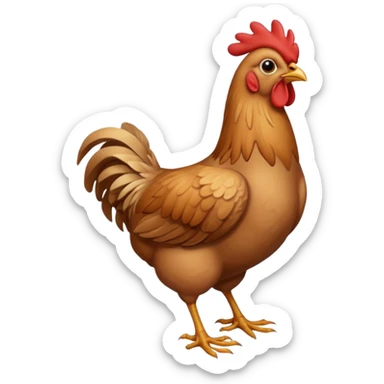 skinny light brown chicken full body no comb sticker