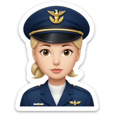 Female navy soldier, bigger face. sticker