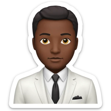 businessman, black skin, black eyes, white suit sticker