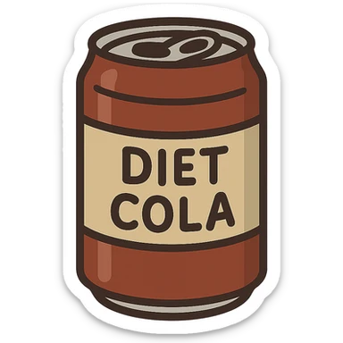 flat toon diet cola sticker