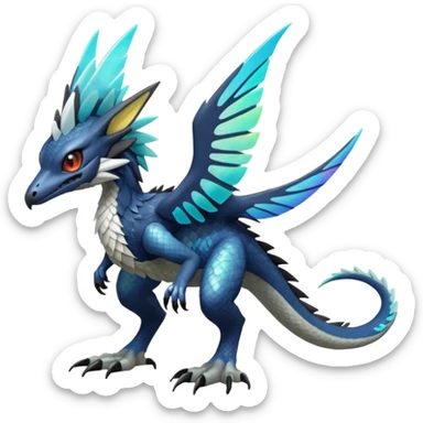  exotic tropical cyber-Trico-Nargacuga-Silvally-Fakémon-Pokémon-Vernid-creature sticker