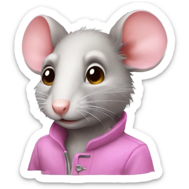 Rat pink sticker