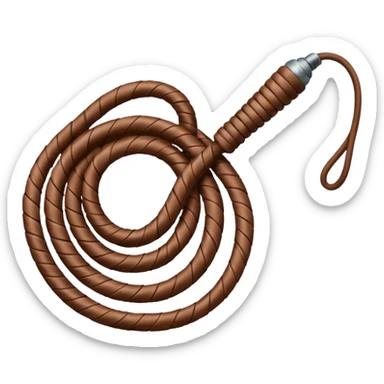 Whip – coiled leather whip. sticker