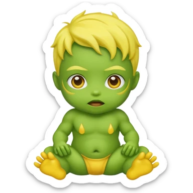 yellow mutant baby sticker
