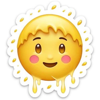 I want a normal emoji with a halo falling from his side sticker