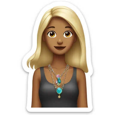 girl with dog and jewelry sticker