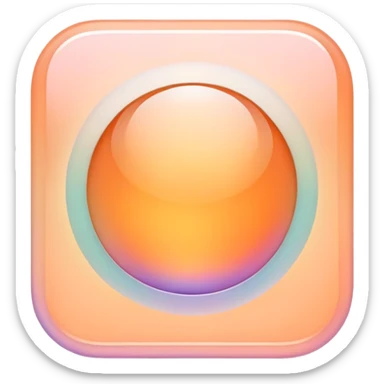 Iridescent pastel orange formal elegant sophisticated cultured neat pretty beautiful nifty app icon sticker