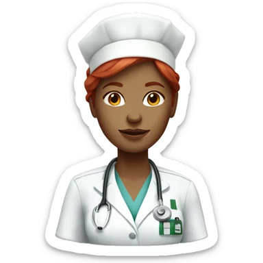 Woman nurse with red hair sticker