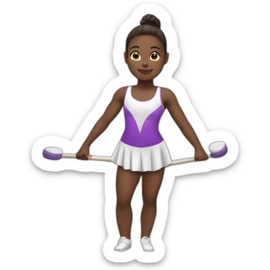 Gymnast with clubs sticker