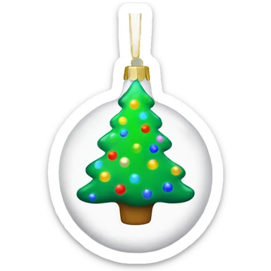 Iridescent Christmas tree ornament sticker