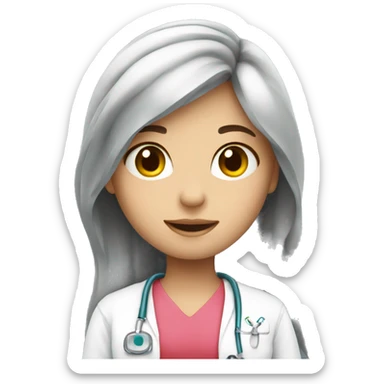 Girl in hospital with ekg  sticker