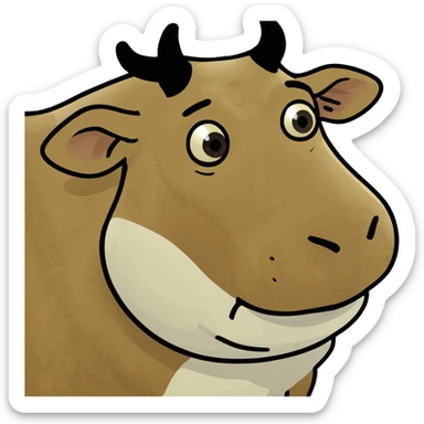 A fat cow sticker