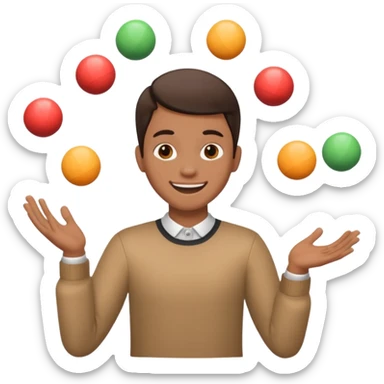 person juggling without the balls sticker