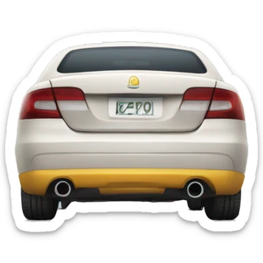 Back car with Exhaust pipe sticker