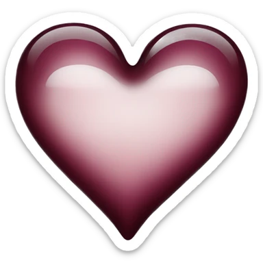 Burgundy glass heart sticker