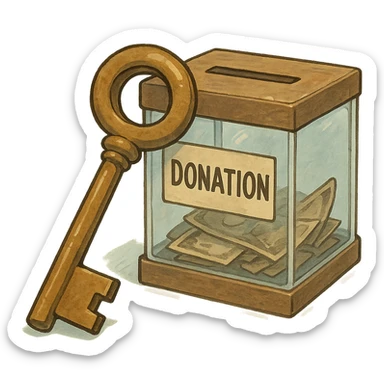 ghibli style key for donation case sticker