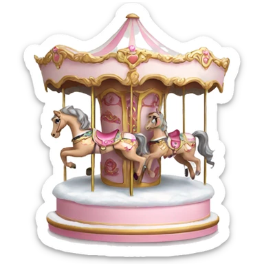 Light pink carousel with snow sticker