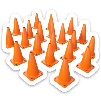Cones used for soccer training  sticker