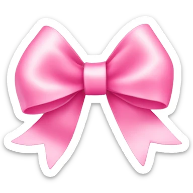 Pink thin ribbon Bow sticker