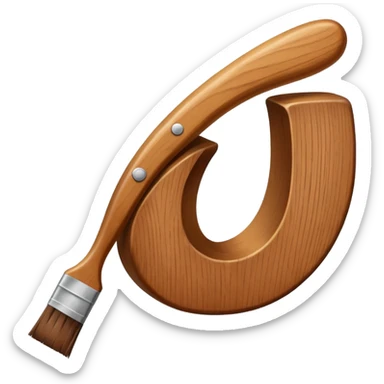 brush making a curved letter sticker