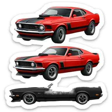 Red mustang mach 1 sticker