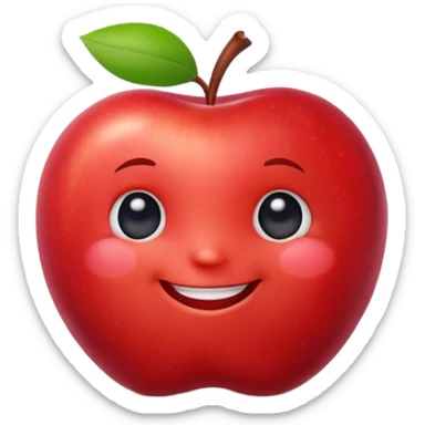 A smiling cartoon apple character named Elma with cute face and little arms sticker
