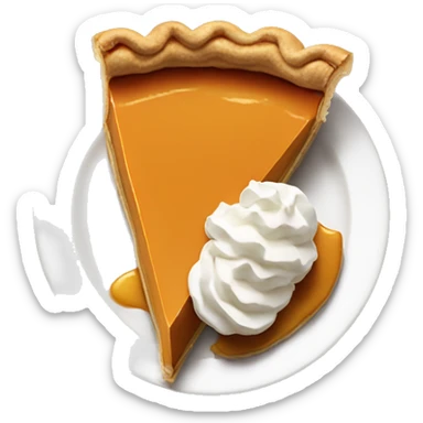 Slice of pumpkin pie with a lot of whipped cream on it sticker